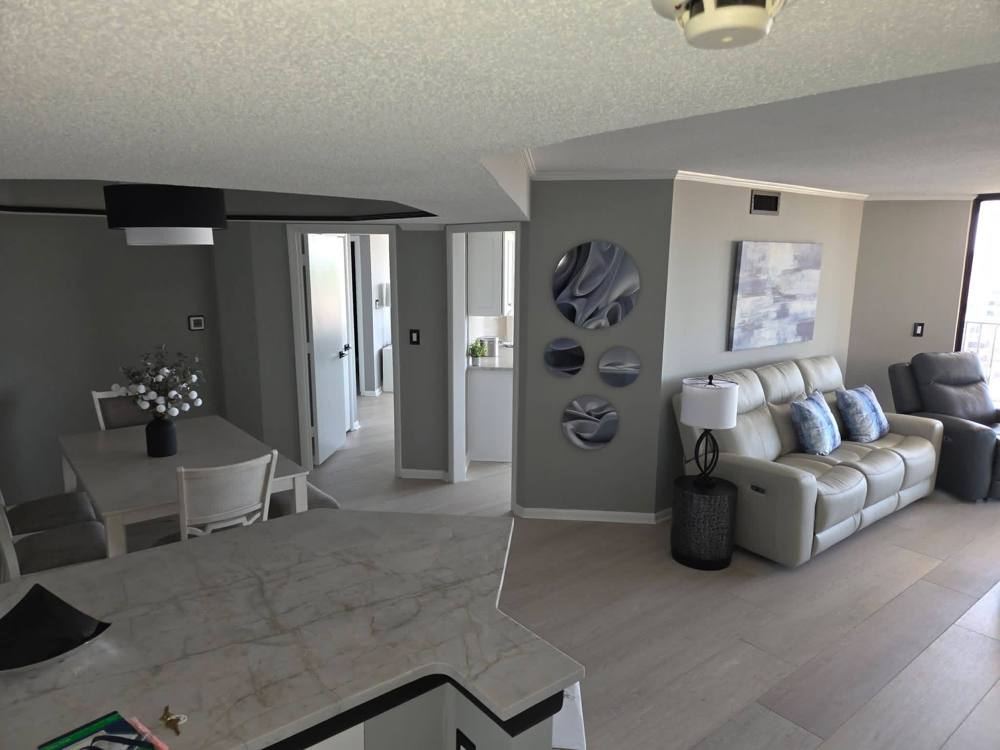 Finished condo living area